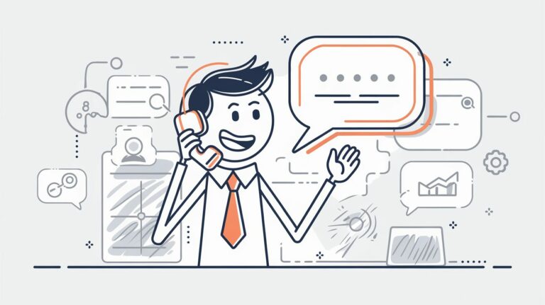 a cartoon of a man talking on a phone